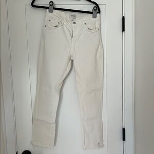 Agolde off white distressed jeans